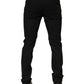 Black Cotton Mid Waist Skinny Men Denim Jeans