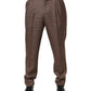 Brown Wool Mid Waist Dress Trouser Pants