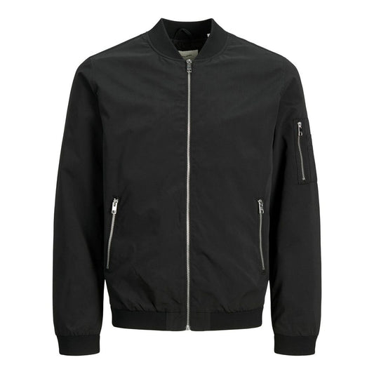 Black Polyester Jackets & Coat
