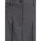 Pleated long Skirt in virgin wool techno gauze