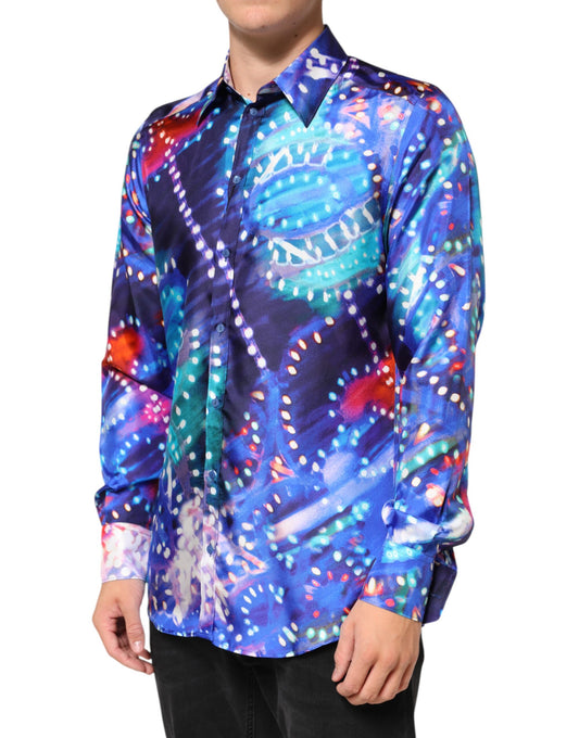 Multicolor Luminarie MARTINI Slim Men Shirt