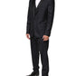 Black MARTINI 2 Buttons Suit 3 Piece Suit