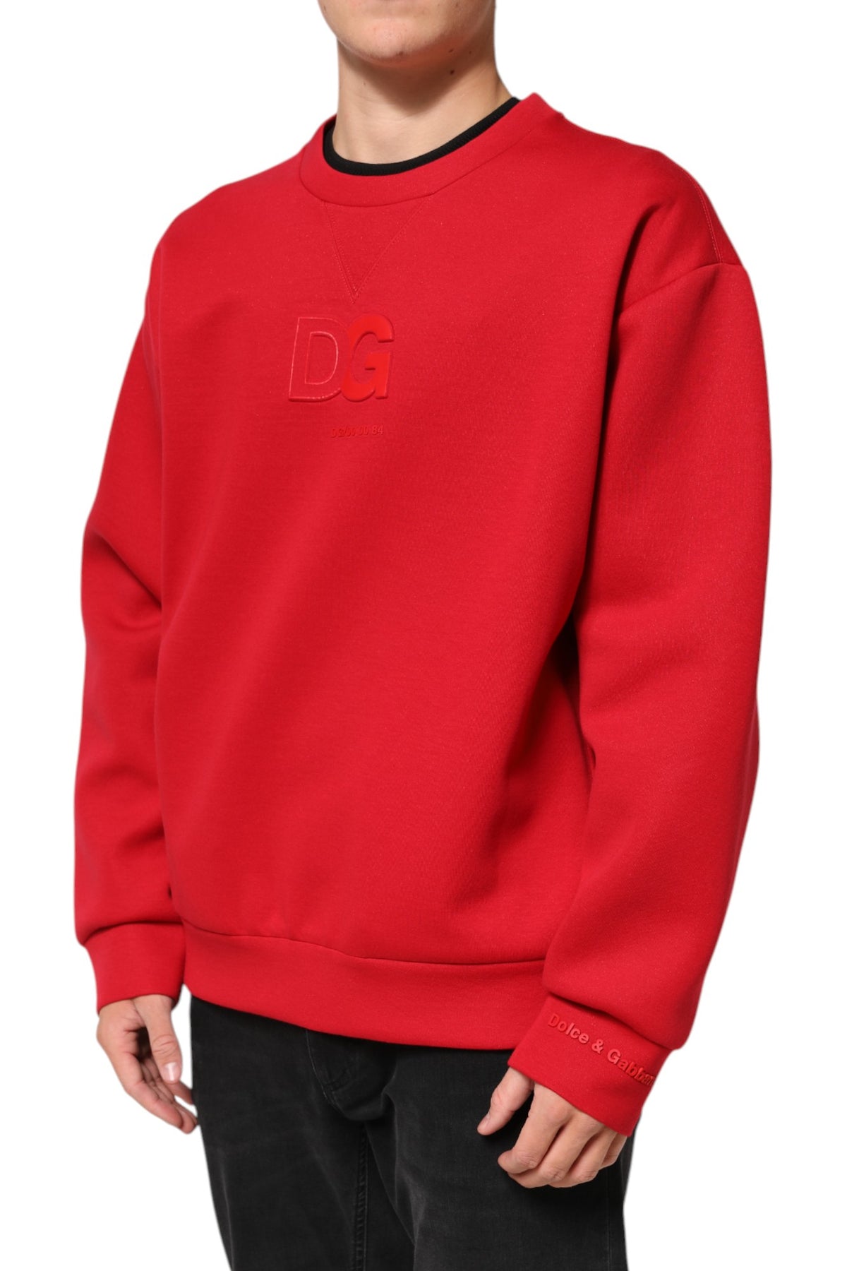 Red DG Logo Crew Neck Men Sweatshirt Sweater