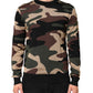 Multicolor Camouflage Crew Neck Men Pullover Sweater