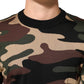 Multicolor Camouflage Crew Neck Men Pullover Sweater