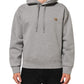Gray Logo Cotton Hooded Sweatshirt Sweater