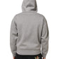 Gray Logo Cotton Hooded Sweatshirt Sweater