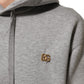 Gray Logo Cotton Hooded Sweatshirt Sweater