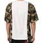White Logo Camouflage Crew Neck Men T-shirt
