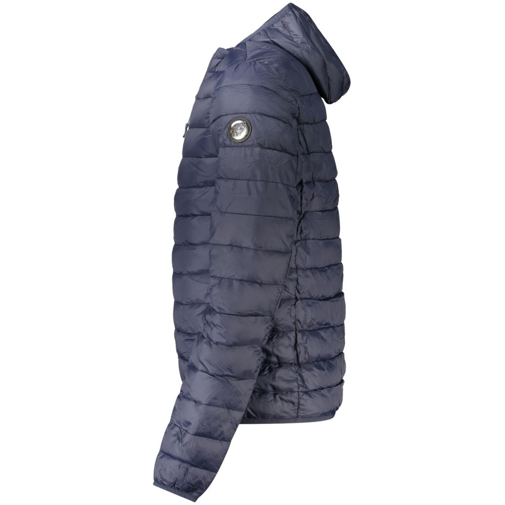 Blue Polyester Men Jacket