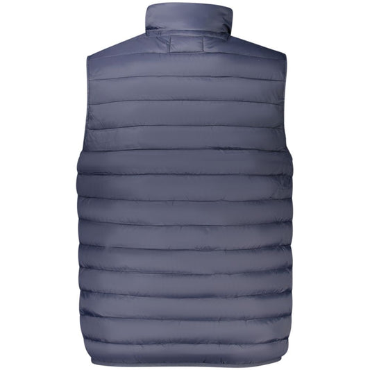 Blue Polyester Men Jacket