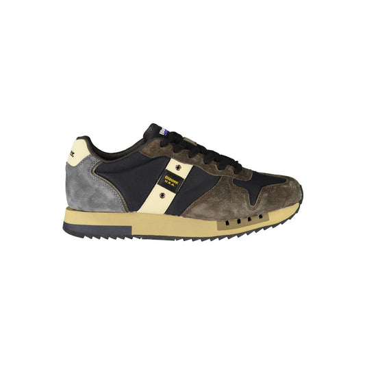 Blue Leather Men Sneaker