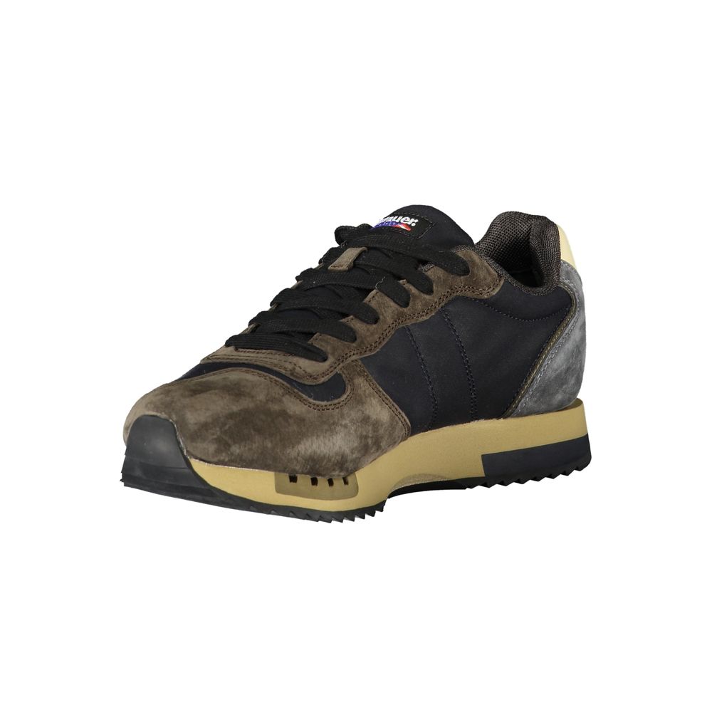 Blue Leather Men Sneaker