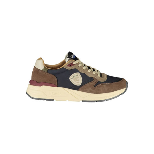 Blue Leather Men Sneaker