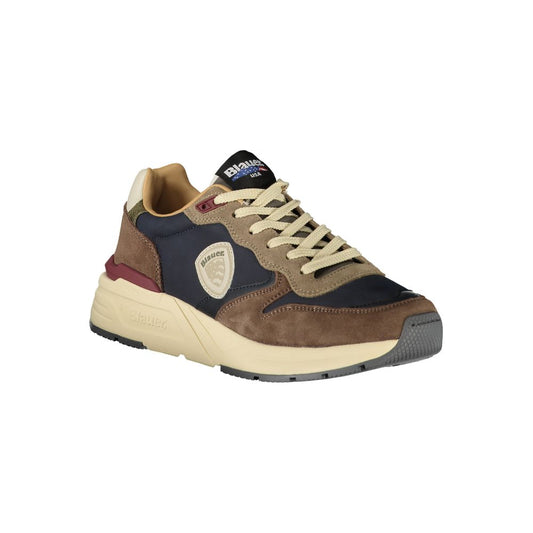 Blue Leather Men Sneaker