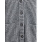 Ribbed Knit Wool Cardigan