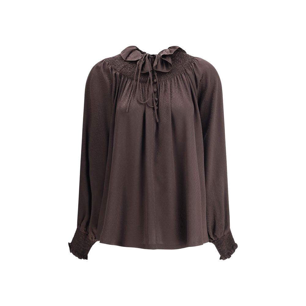 Brown Silk Blouse