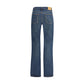 Blue Cotton Straight-Leg Jeans