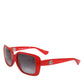 DG6093 Red Rectangular Grey Graduated Lenses Sunglasses