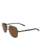 Black Steel Frame Basalto Collection Shades Sunglasses