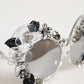 Transparent DG4292 Round Crystal Flowers Sunglasses