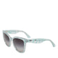 DG4190 Blue Lace Acetate Rectangle Shades Sunglasses