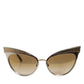 DG2178 Gold Metal Cat Eye Gradient Eyewear Sunglasses