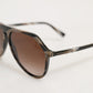Brown Full Rim Acetate Pilot Eyewear Sunglasses