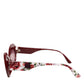 Floral Printed Acetate Oval Eyewear Sunglasses