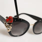 DG4319F Red Sacred Heart Crystal Butterfly Sunglasses