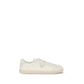 Cream Leather Low Top Sneakers