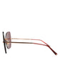 Lucia Gold Metal Cat Eye Red Lenses Sunglasses