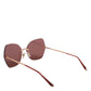 Lucia Gold Metal Cat Eye Red Lenses Sunglasses