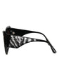 Black Silver Sequin Butterfly Polarized Sunglasses