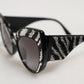 Black Silver Sequin Butterfly Polarized Sunglasses