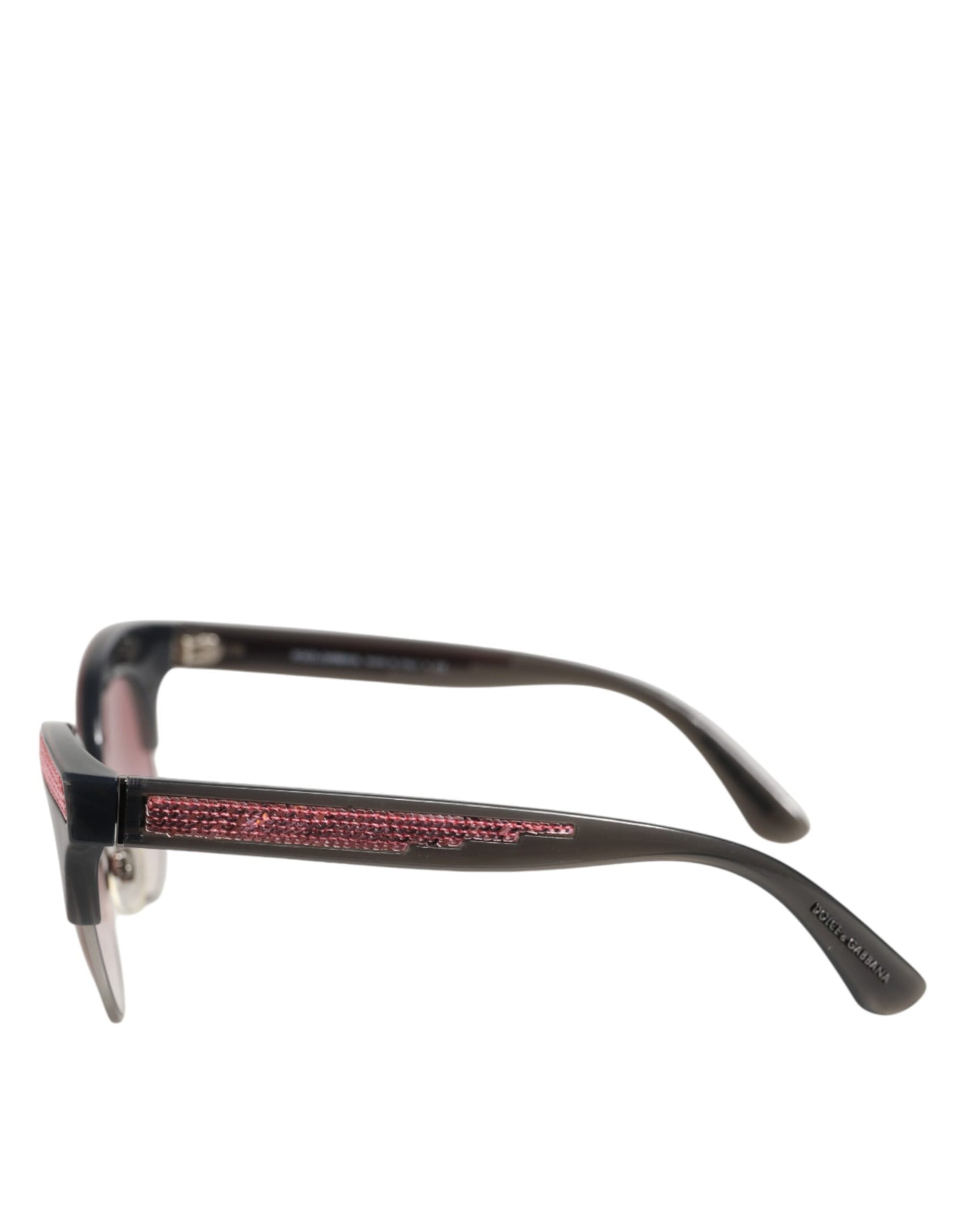 Black Pink Mirrored Cat Eye Sequined Sunglasses