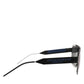 Black Metal Pilot Frame Shades Eyewear Sunglasses