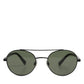 Matte Black Steel Frame Gray Lens Sunglasses