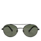 Matte Black Steel Frame Gray Lens Sunglasses