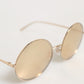 Gold Metal Round Shades Eyewear Sunglasses