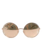DG2215K Gold Metal Round Shades Eyewear Sunglasses