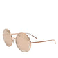 DG2215K Gold Metal Round Shades Eyewear Sunglasses