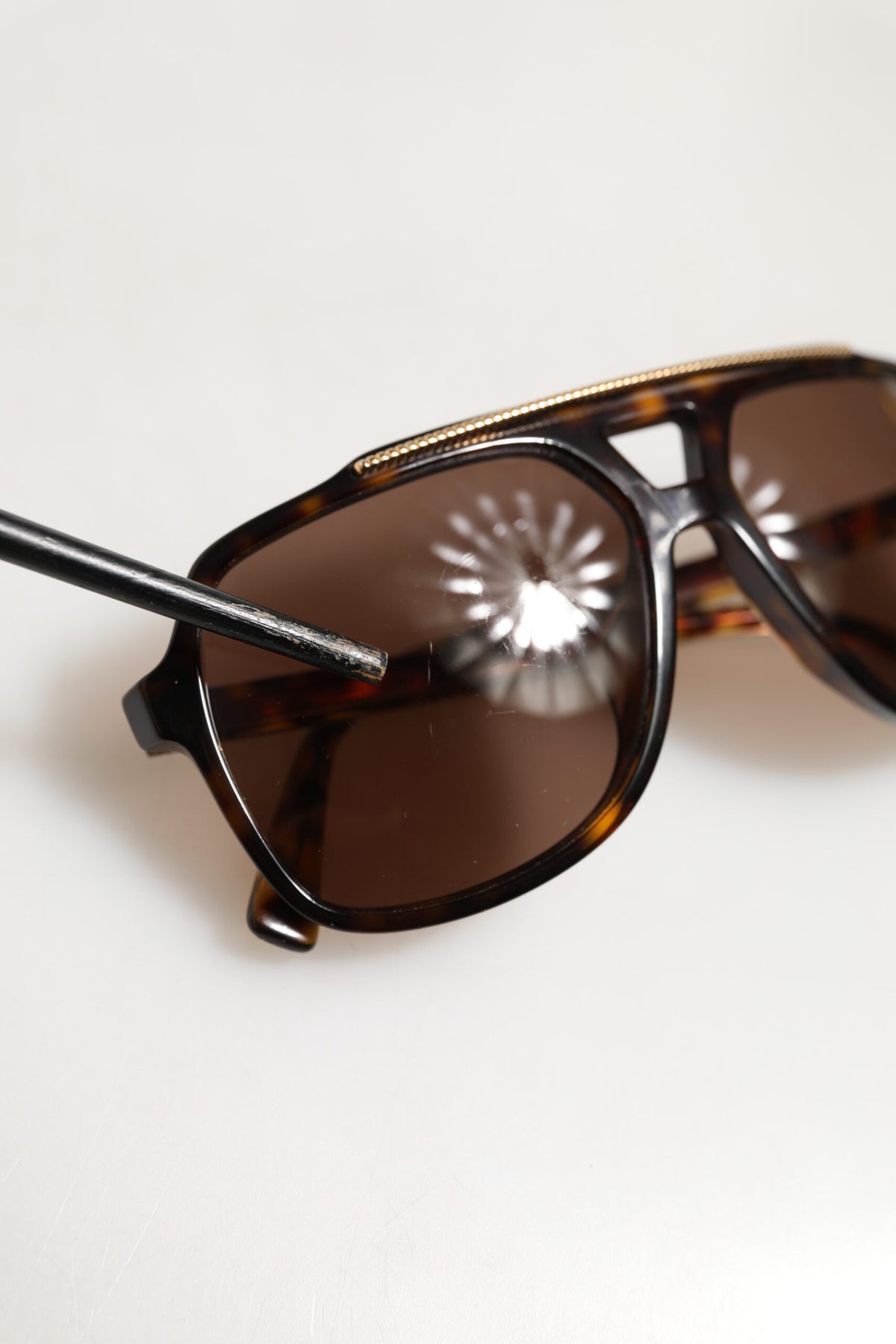 Dark Brown Tortoise Shell Pilot Frame Sunglasses