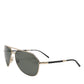 DG2106K Black Gold Plated Polarized MetalFrame Sunglasses