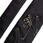 Black Safety Pins Silk Adjustable Necktie Accessory Tie