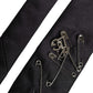 Black Safety Pins Silk Adjustable Necktie Accessory Tie
