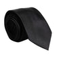 Men Black Solid Silk Adjustable Necktie Accessory Tie