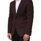 Maroon Cotton 2 Buttons Suit Jacket Blazer