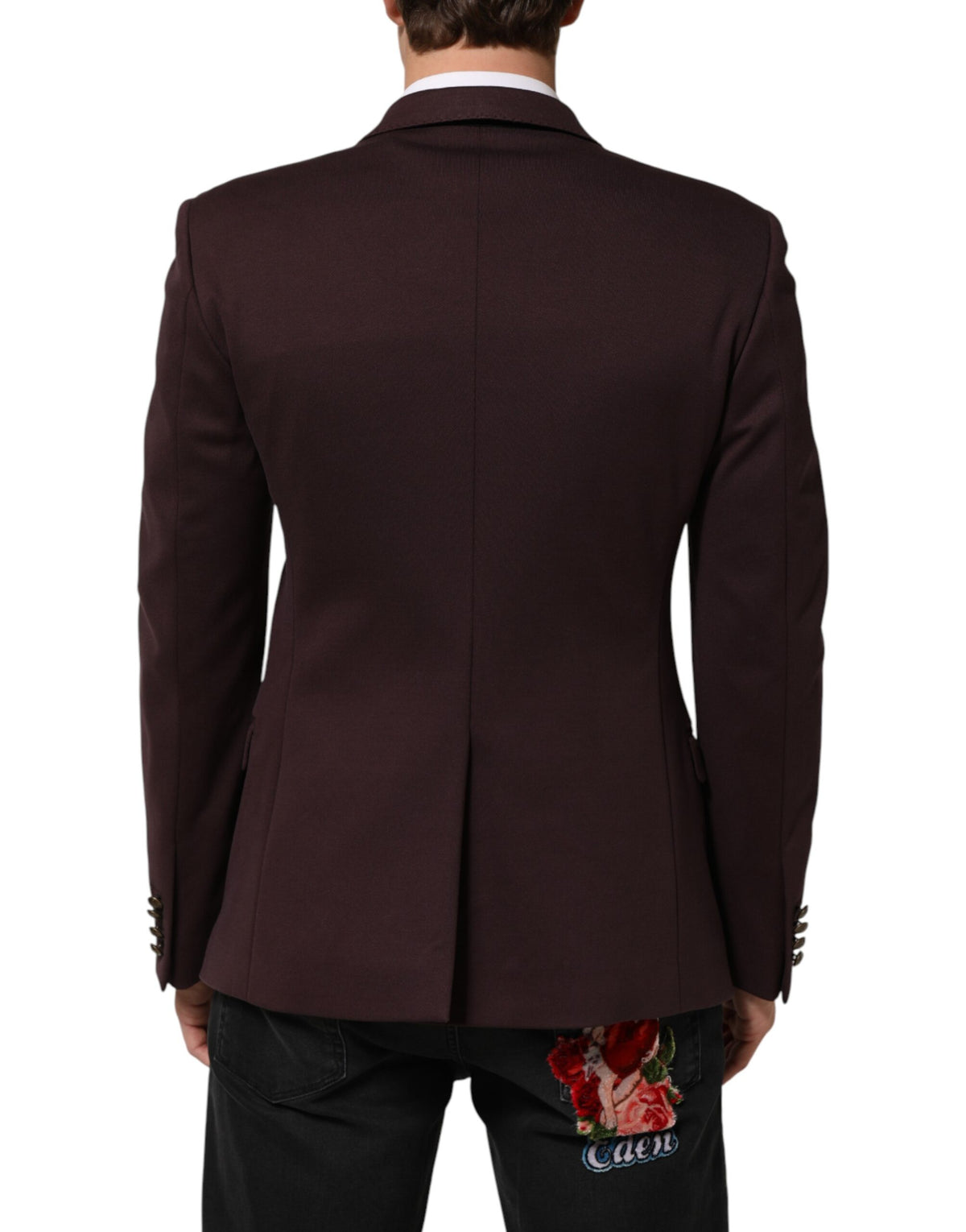 Maroon Cotton 2 Buttons Suit Jacket Blazer
