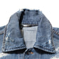 Blue Cotton Tattered Denim Blouson Jacket